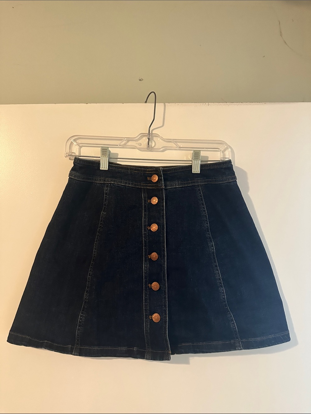 Madewell Dark Denim Button-Front Skirt